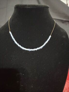 Light Blue Beaded Minimalist Necklace for Women